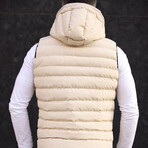 Lightweight Puffer Vest // Beige (L)