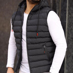 Lightweight Puffer Vest // Black (XL)