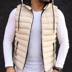 Lightweight Puffer Vest // Beige (2XL)