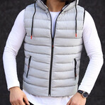 Lightweight Puffer Vest // Light Gray (2XL)