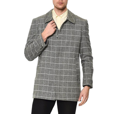 Checkered Mackintosh Coat // Gray (L)