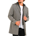 Hooded Chesterfield Coat // Gray Melange (M)