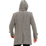 Hooded Chesterfield Coat // Gray Melange (M)