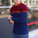 Striped Pullover // Burgundy + Blue (M)