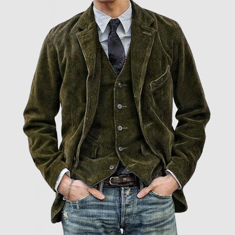 Corduroy Blazer // Army Green (M)