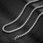 Polished 5mm Box Chain Stainless Steel Necklace // 28"