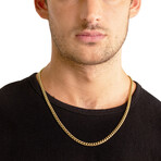 Gold Plated Stainless Steel 5mm Rounded Curb Chain Necklace // 24"