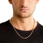 Rose Gold Plated Stainless Steel 3mm Rounded Franco Chain Necklace // 22"