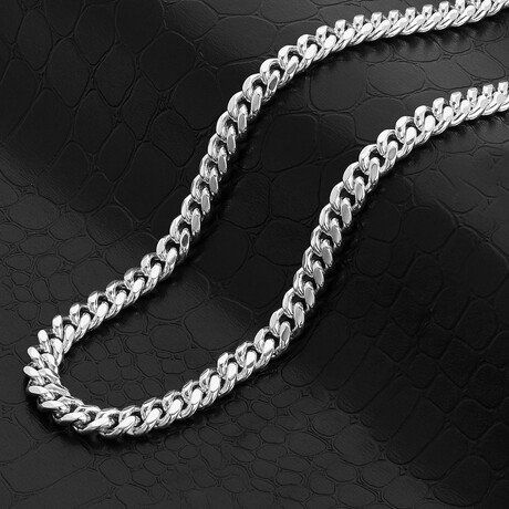 Stainless Steel 9mm Curb Chain Necklace // 24"