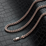 Rose Gold Plated Stainless Steel 7mm Rounded Curb Chain Necklace // 26"