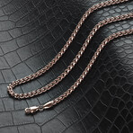 Rose Gold Plated Stainless Steel 5mm Rounded Curb Chain Necklace // 24"