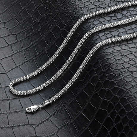 Polished Stainless Steel 3mm Rounded Franco Chain Necklace // 22"