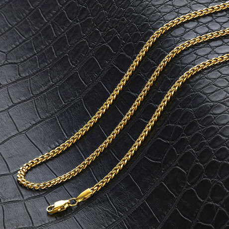 Gold Plated Stainless Steel 3.5mm Rounded Curb Chain Necklace // Gold