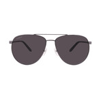 Ferragamo Mens SF157S 069 Aviator Sunglasses // Shiny Ruthenium + Gray Gradient