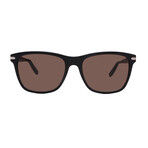 Ferragamo Mens SF992S 001 Square Sunglasses // Black + Brown Gradient