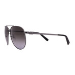 Ferragamo Mens SF157S 069 Aviator Sunglasses // Shiny Ruthenium + Gray Gradient