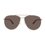 Ferragamo Mens SF157S 717 Aviator Sunglasses // Gold + Brown Gradient
