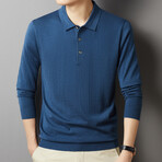 Long Sleeve Polo Shirt // Dark Blue (XS)