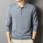 Long Sleeve Polo Shirt // Soot (XS)