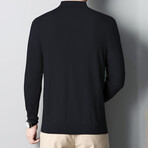 Long Sleeve Polo Shirt // Black (L)