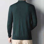 Long Sleeve Polo Shirt // Dark Green (XS)