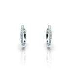 18K White Gold Diamond Hoop Earrings I // New