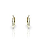 18K Yellow Gold Diamond Hoop Earrings II // New