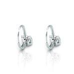 18K White Gold Diamond Earrings I // New