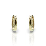 18K Yellow Gold Diamond Oval Hoop Earrings // New