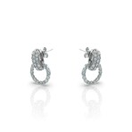 18K White Gold Diamond Earrings // New