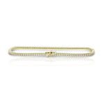 18K Yellow Gold Diamond Tennis Bracelet // 7.5" // New