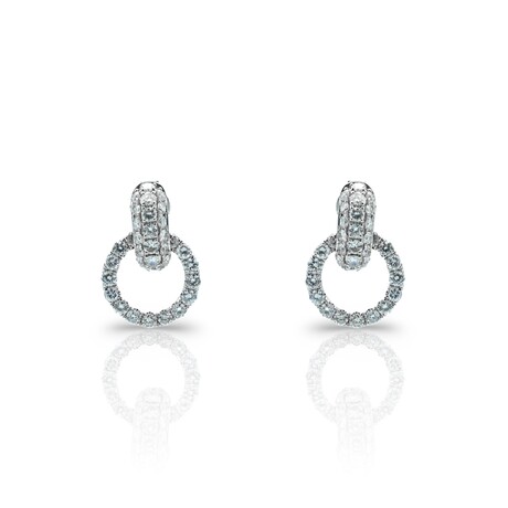 18K White Gold Diamond Earrings // New