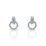 18K White Gold Diamond Earrings // New