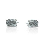 18K White Gold Diamond Stud Earrings I // New