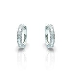 18K White Gold Diamond Hoop Earrings // New