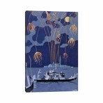 Fireworks In Venice, Illustration For 'Fetes Galantes' By Paul Verlaine (1844-96) 1924 (Pochoir Print) By George Barbier (26"H x 18"W x 1.5"D)