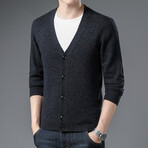 V-Neck Cardigan // Dark Gray (S)