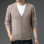 V-Neck Cardigan // Khaki (S)