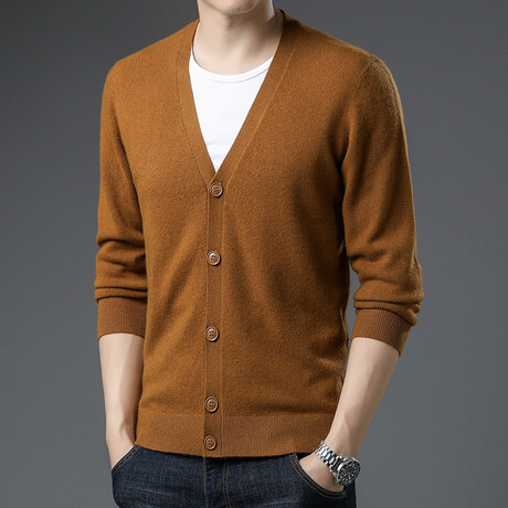 V-Neck Cardigan // Orange (XS)