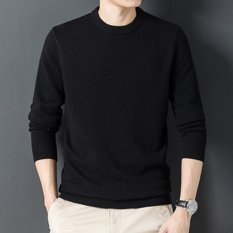Crewneck Pullover // Style 2 // Black (XS)