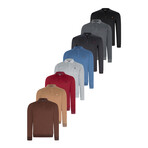 Lightweight Fleece Polos // Set Of 8 // Black + Anthracite + Dark Blue + Indigo + Gray + Red + Camel + Brown (S)