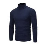 Fitted Mock T-neck // Navy Blue (L)