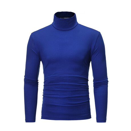 Fitted Mock T-neck // Blue (L)