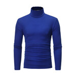 Fitted Mock T-neck // Blue (L)