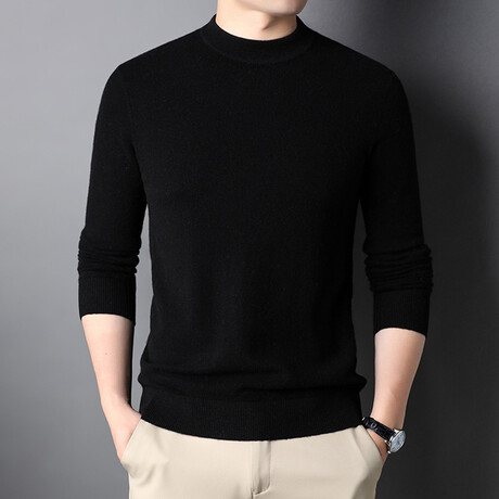 Mini Mock Neck Sweater // Black (XS)