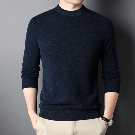 Mini Mock Neck Sweater // Pale Blue (XS)