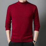 Classic Mock Neck Sweater // Style 3 // Red (S)