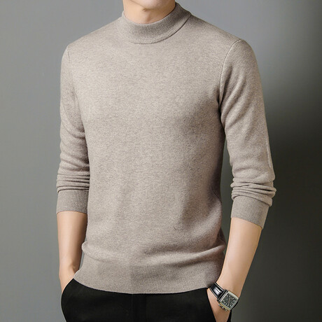 Classic Mock Neck Sweater // Style 3 // Gray Melange (XS)