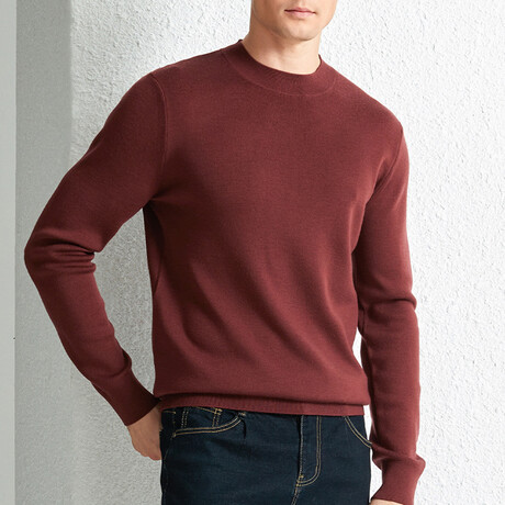 Wide Crew Neck Sweater // Red (XS)
