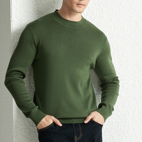 Wide Crew Neck Sweater // Green (XS)